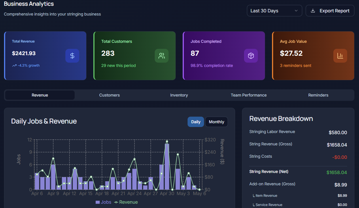StringBiz - Professional Tennis String Management System